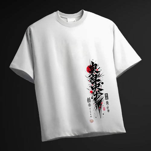 Men's Japanese Printed Streetwear Oversized Tshirt